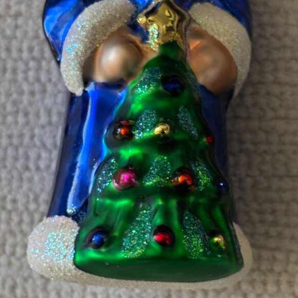 Christopher Radko Blue Santa Christmas Ornament Made in Poland Hand-painted - Picture 9 of 10